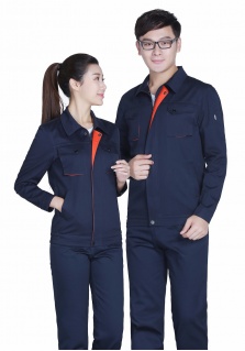 深蓝色春秋纯棉长袖工作服