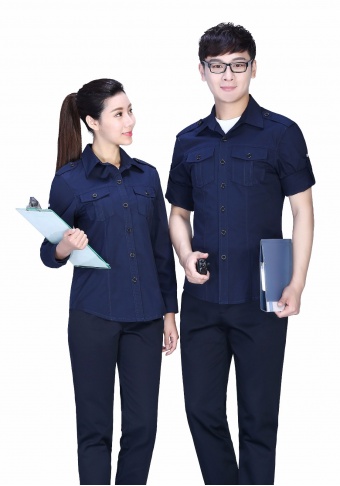 纯棉夏季长袖工作服
