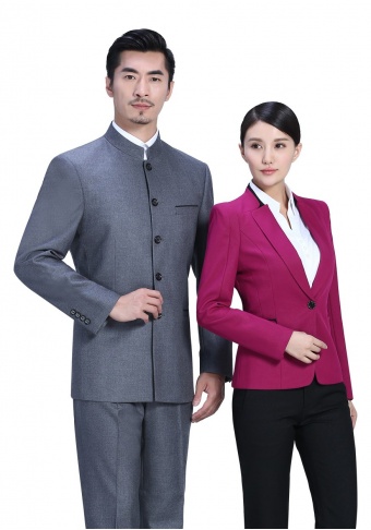 灰色休闲中华立领