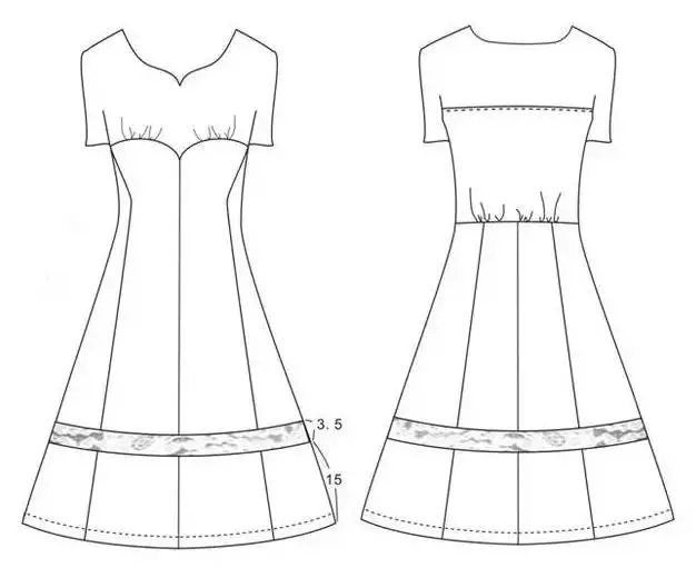 几款连衣裙的设计和纸样